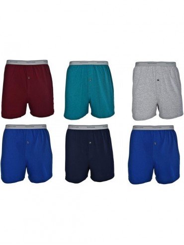 Boxers Solid Knit Boxers 3-Pack (Colors and patterns may vary) (LARGE- Assorted (6-Pack of Boxers)) - CW1293T2HJR $30.08
