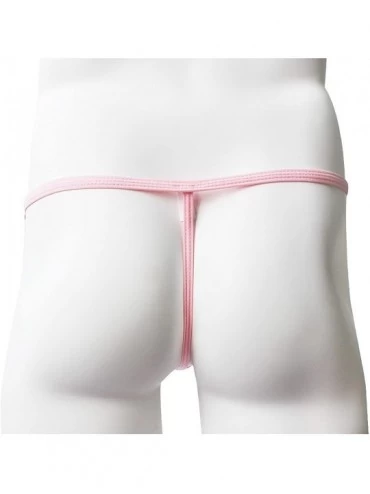 G-Strings & Thongs Men's Sexy Stretchy Low Rise G-String Underwear Thongs - Pink - CP18L8G20SN $13.28