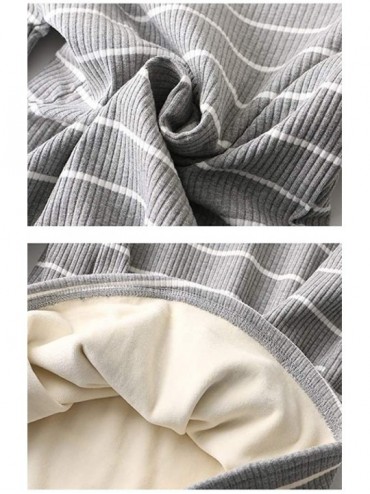 Nightgowns & Sleepshirts Women's Winter Thermal Sweatshirt Fleece Lined Stretch Long Sleeve Tunic Top - Z61 Black - C918LSH54...
