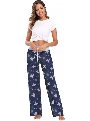Bottoms Women's Loose Casual Comfy Pajama Pants Drawstring Palazzo Wide Leg Lounge Pants - Color3 - CN197EHYGZ8 $22.44