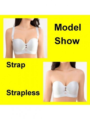 Bras Women's Comfortable 2 Styles Removable Straps Strap/Strapless Fit Push Up Bra - Black - CE1953553LC $53.73