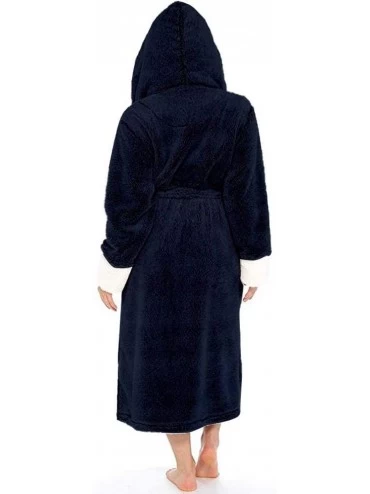 Robes Women's Bathrobe- Women Long Warm Flannel Bathrobe Plus Size Lovers Fur Bath Robe Bride Soft Night Dressing Gown Sleepw...