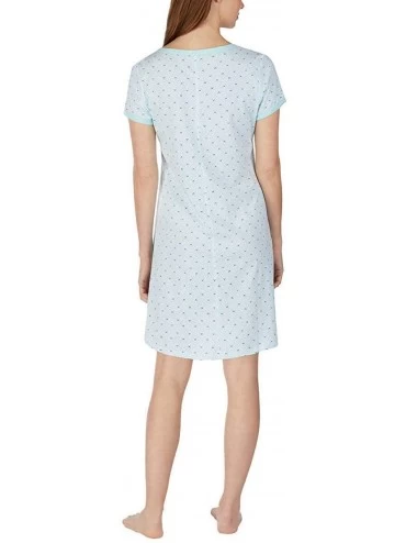 Tops Ladies' Henley Sleepshirt- 2 Pack - Pink/Lt Blue - C718R87Q64Q $26.62