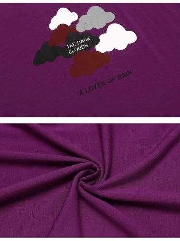 Nightgowns & Sleepshirts Women's Shorts Pajama Set Tank Tops with Shorts Sleepwear Sets Pjs - 01 Purple - CD18WOELYRR $17.47
