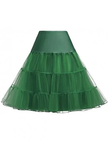 Slips 50s Petticoat Skirt Rockabilly Dress Crinoline Underskirts for Women One Size - Emerald(knee-length) - CT195OZ3S09 $37.12