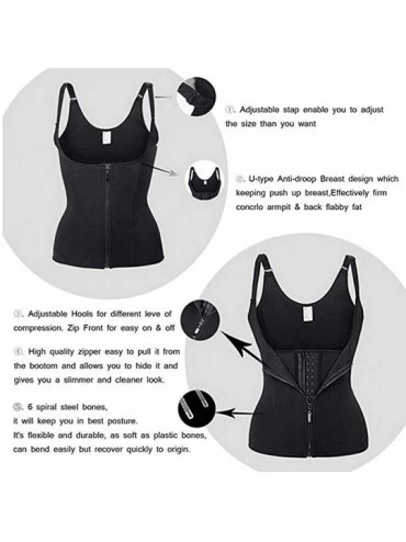 Shapewear Womens Waist Trainer Corset-U-Shaped Breast Anti-Droop Body Shapewear Slimming Corset Waist Cinchers - Black - CX19...
