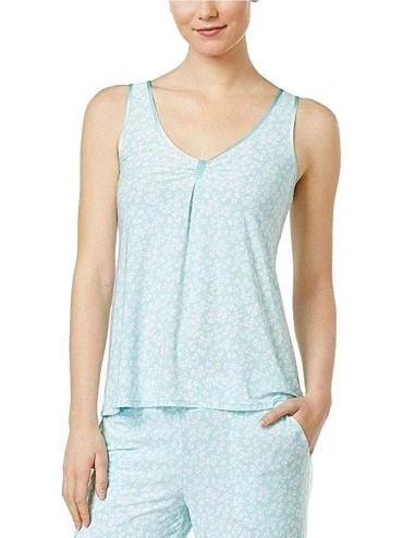 Tops Loop-Front Printed Pajama Tank- Floral Ginkgo- XX-Large - C718EUSE24S $11.77
