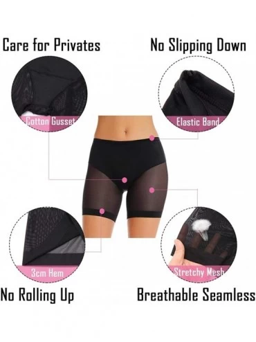 Shapewear Slip Shorts for Under Dresses Anti Chafing Boyshorts Underskirt Women Panties - Mesh Black - CO18T7N8COD $13.43
