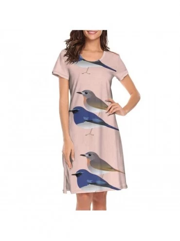 Tops Crewneck Short Sleeve Nightgown Archery Target Printed Nightdress Sleepwear Women Pajamas Cute - Bluebird - CJ18X4AXLCG ...