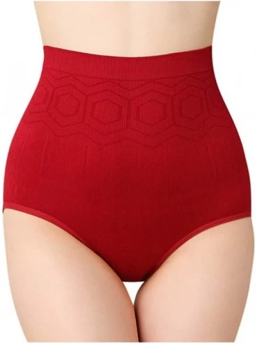 Shapewear Women's Shapewear Underpants Body Shaping Pants Belly Pants Hip Raise Waist Postpartum Corset Pants - D Red - C8193...