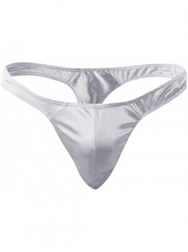G-Strings & Thongs Men Underwear Thongs Comfortable Panties Sexy Satin and G Strings Hombre - White - C5198OTKEUW $58.69