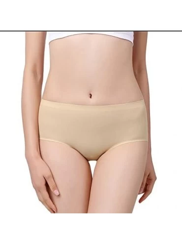 Panties Women's Seamless Briefs Underwear 3/4 Pack Stretchy Silk Invisible Hipster Panties No Panty Line Show - 4 Pack-1 - CR...