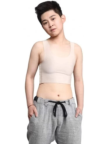 Bustiers & Corsets Seamless Underwear Half Length Chest Binder for Tomboy Trans Lesbian - Nude - CU18XQX9TWW $18.23