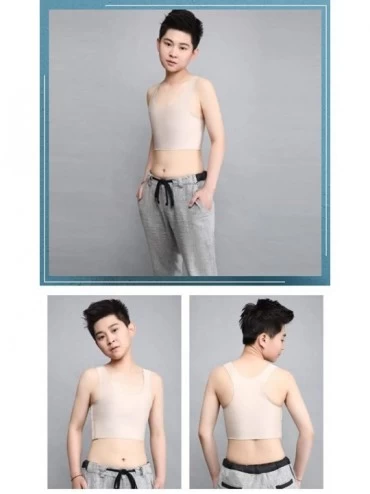 Bustiers & Corsets Seamless Underwear Half Length Chest Binder for Tomboy Trans Lesbian - Nude - CU18XQX9TWW $18.23