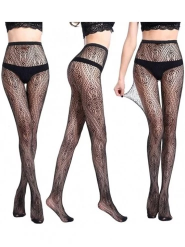 Bras Womens s Black Lace Bra Fishnet Hollow Out Floral Pantyhose Tights Stocking Lingerie - Black G - CB18YZUNTT4 $9.20