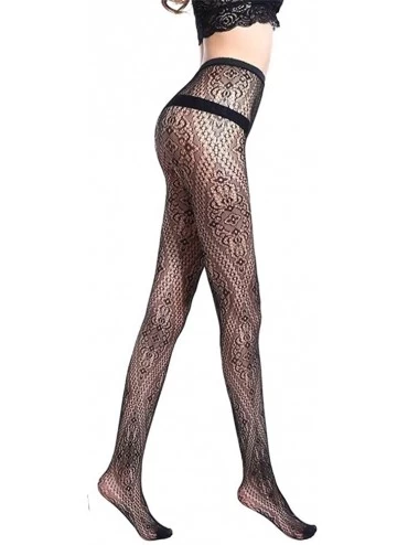 Bras Womens s Black Lace Bra Fishnet Hollow Out Floral Pantyhose Tights Stocking Lingerie - Black G - CB18YZUNTT4 $9.20