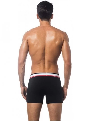 Trunks Men's Underwear Cotton Boxer Briefs Stretch Trunks Ultra Soft Breathable - 3black - C2192ZLYAWM $24.08