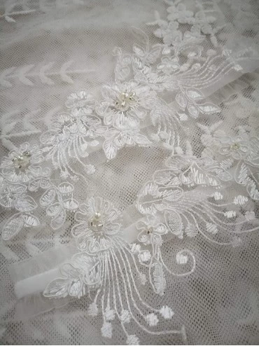 Garters & Garter Belts Wedding Bridal Flower Design Garter Set Lace Pearls Garter Belt for Brides G45 - Ivory - C518I0WQYRN $...