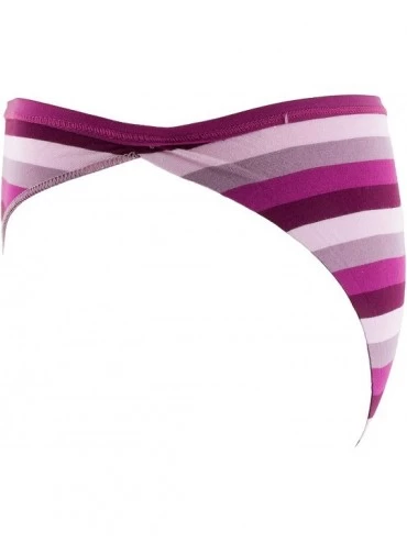 Panties Womens Wear Print Bikini Brief - Coral Stripe - CX18YWQE33Y $22.33