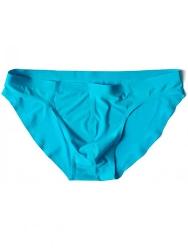 Briefs Ice Silk Ultra-Thin Transparent Men Sexy Underwear Briefs Seamless Panties Pouch Bikini Erotic - Fluorescent Green - C...