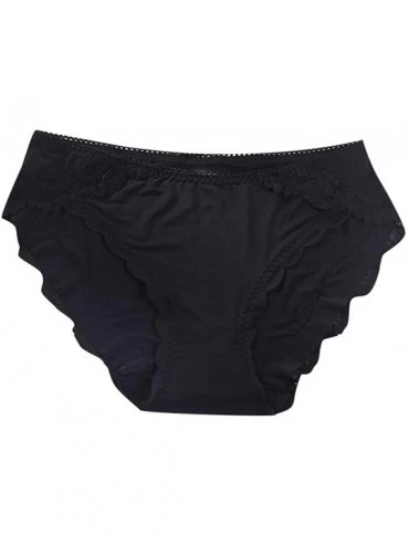 Bustiers & Corsets Women's Underwear Mid Waist Briefs Breathable Soft Ladies Stretch Panties - Black - CS18SK48NNR $19.91