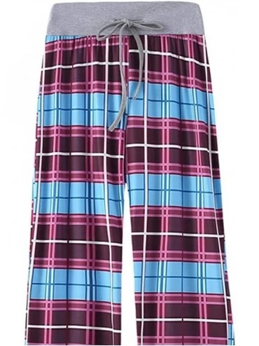 Bottoms Comfy Casual Pajama Pants for Women - Floral Print Drawstring Palazzo Lounge Pants - Wide Leg Pj Bottoms Pants - H-sk...