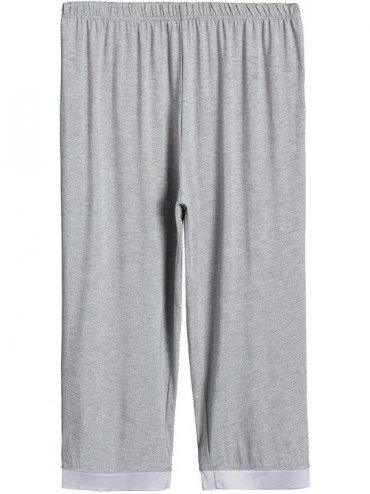 Sets Women's Sleepwear Tops with Capri Pants Pajama Sets - Light Gray - CO19CMGSDXC $29.56