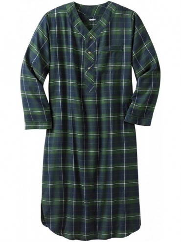 Sleep Sets Men's Big & Tall Plaid Flannel Nightshirt Pajamas - Balsam Plaid (5406) - C6126SLJ7XH $71.48