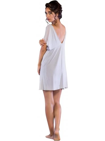 Sets Women's Sleepwear Lightweight Super Soft Bamboo Short Lace Trim Pajama Set - Made in Turkey - V-neck | Grey - CP18ICOYWZ...