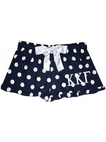 Bottoms Kappa Kappa Gamma Flannel Boxer Shorts - Polka Dot - Navy Polka Dot - CN18DI3SU2X $65.99