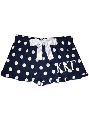 Bottoms Kappa Kappa Gamma Flannel Boxer Shorts - Polka Dot - Navy Polka Dot - CN18DI3SU2X $27.95