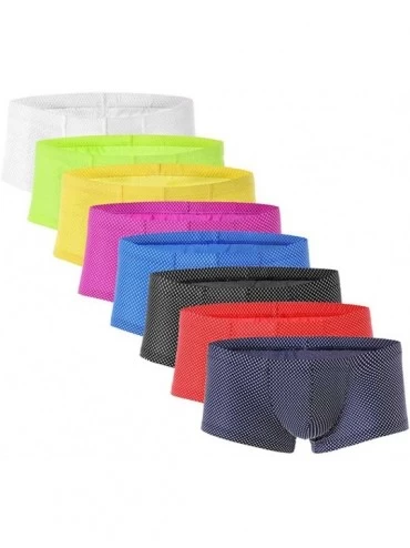 Briefs 8PC Mens Underwear Sexy Low Rise Trunks Knickers Tag-Free Classic Fit Triangle/Boxer Brief Multipack Underpants - Mult...