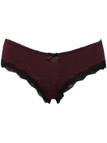 Panties Womens Cotton Underwear Hipster Panties Lace Trim Briefs Pack of 4 - Lace Hispter-assorted Color - CV12N2PIL3Y $13.95