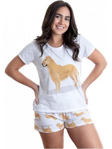 Sets GOLDEN RETRIEVER dog pajama set (top & bottom) with shorts for women- color white - C3197NCDUGS $72.44