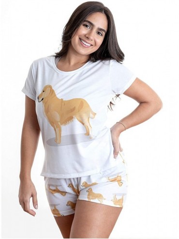 Sets GOLDEN RETRIEVER dog pajama set (top & bottom) with shorts for women- color white - C3197NCDUGS $74.96