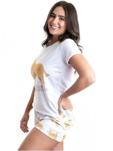 Sets GOLDEN RETRIEVER dog pajama set (top & bottom) with shorts for women- color white - C3197NCDUGS $37.06