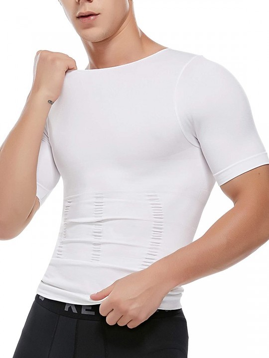 Compression Shirts for Men Slimming Shirt Body Shaper Vest to Hide ...