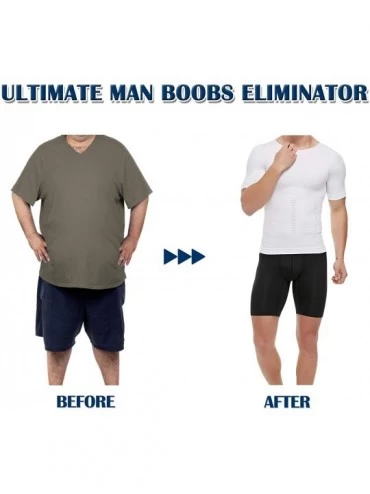Shapewear Compression Shirts for Men Slimming Shirt Body Shaper Vest to Hide Gynecomastia Moobs Base Layer Tank Tops - 1short...