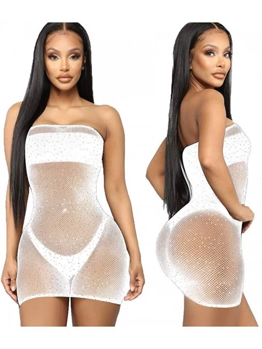 Tops Ladies Sexy Lingerie Net Skirt Underwear Sexy Hollow Out Buttock Net Sexy Lingerie Transparent Mesh Underwear White - CI...