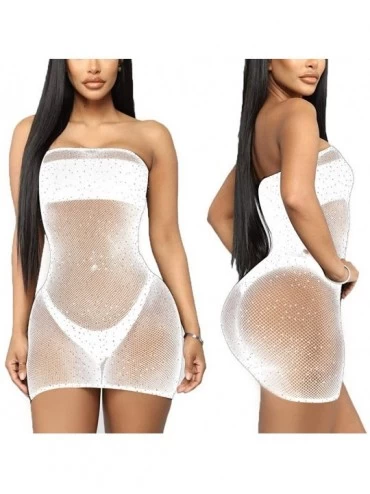 Tops Ladies Sexy Lingerie Net Skirt Underwear Sexy Hollow Out Buttock Net Sexy Lingerie Transparent Mesh Underwear White - CI...