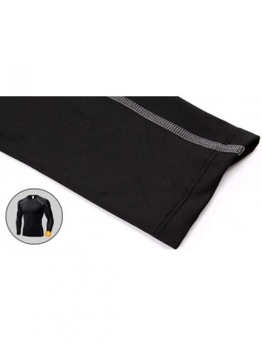 Thermal Underwear Mens Thermal Underwear Set- Compression Base Layer Shirts Leggings Set - Black (Grey Line) - CX19683WZKS $2...
