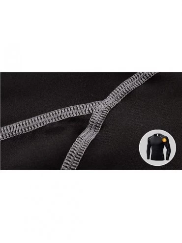 Thermal Underwear Mens Thermal Underwear Set- Compression Base Layer Shirts Leggings Set - Black (Grey Line) - CX19683WZKS $2...