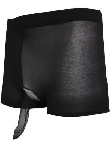 Boxers Mens Transparent Boxer Shorts Support Warm Underpants - Black - CQ12C28T6CH $19.85