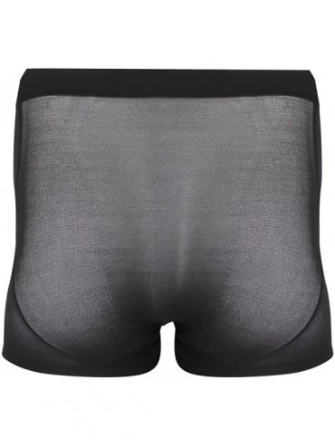 Boxers Mens Transparent Boxer Shorts Support Warm Underpants - Black - CQ12C28T6CH $19.85