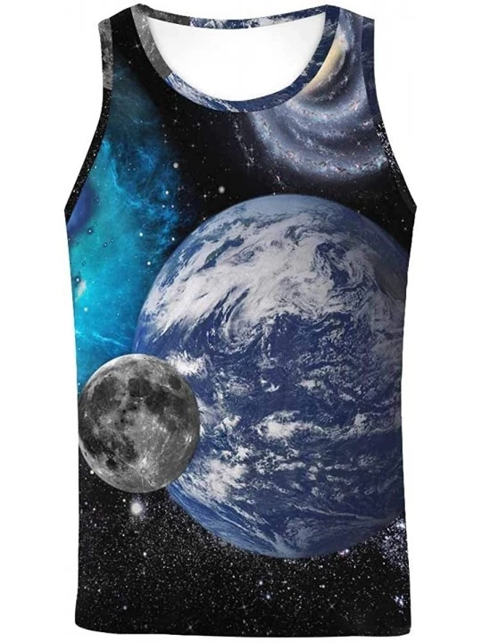 Undershirts Men's Muscle Gym Workout Training Sleeveless Tank Top Computer Generated Image - Multi4 - C019D0A0SAA $26.64
