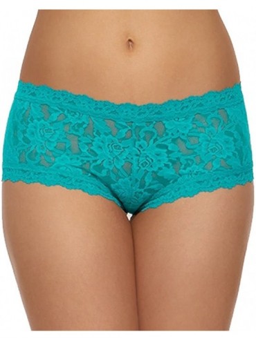 Panties Women's Signature Lace Boy Shorts - Maui Blue - CL18EWYRQH3 $68.47