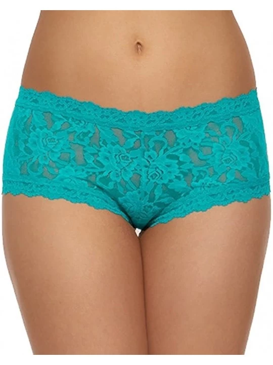 Panties Women's Signature Lace Boy Shorts - Maui Blue - CL18EWYRQH3 $33.85