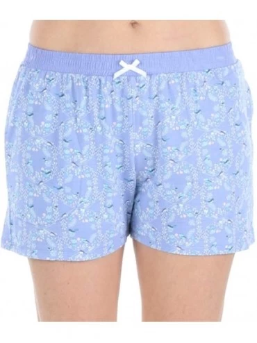Sets Women's Sleepwear Short Sleeve Top and Shorts Pajama Set - Bird Trellis - Purple Top - CF18IGKRTXQ $15.16