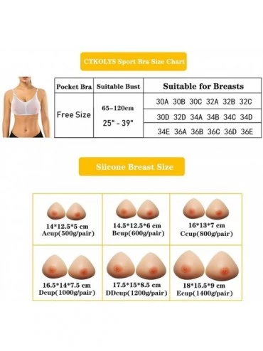 Accessories Silicone Breast Forms with Sports Pocket Bra Realistic Prosthesis for Mastectomy Crossdresser or Transvestite - W...