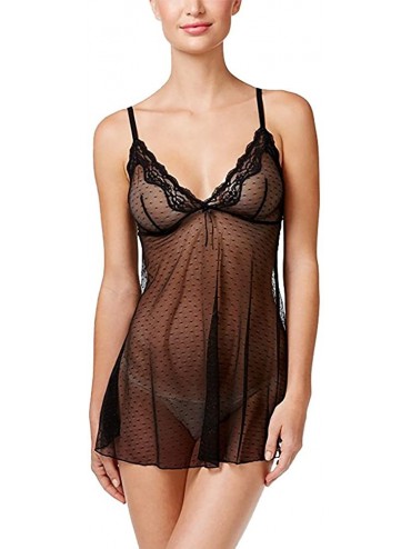 Baby Dolls & Chemises Dotted-Mesh Babydoll Only at Black M - CM1867LW3CR $13.49